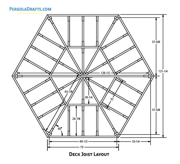 10 Feet Hexagon Gazebo Plans Blueprints 02 Deck Joists Assembly