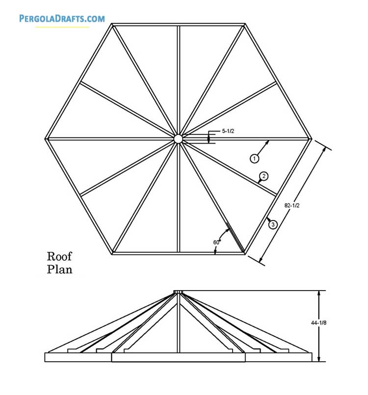 10 Feet Hexagon Gazebo Plans Blueprints 05 Rafter Layout