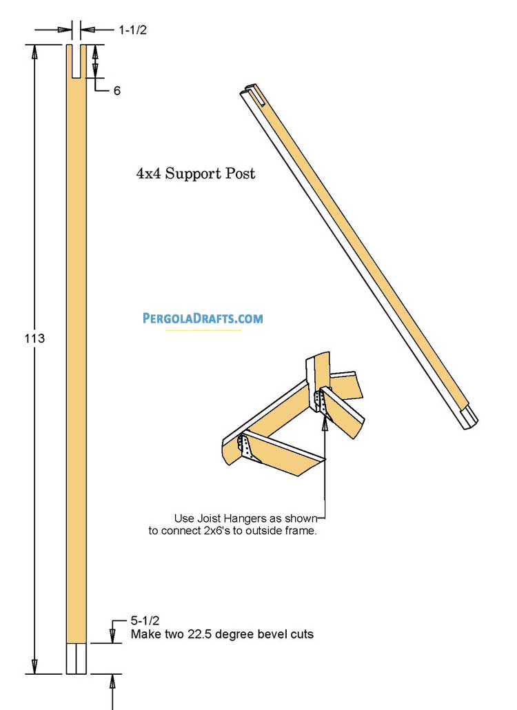 10 Feet Octagon Gazebo Plans Blueprints 03 Support Posts