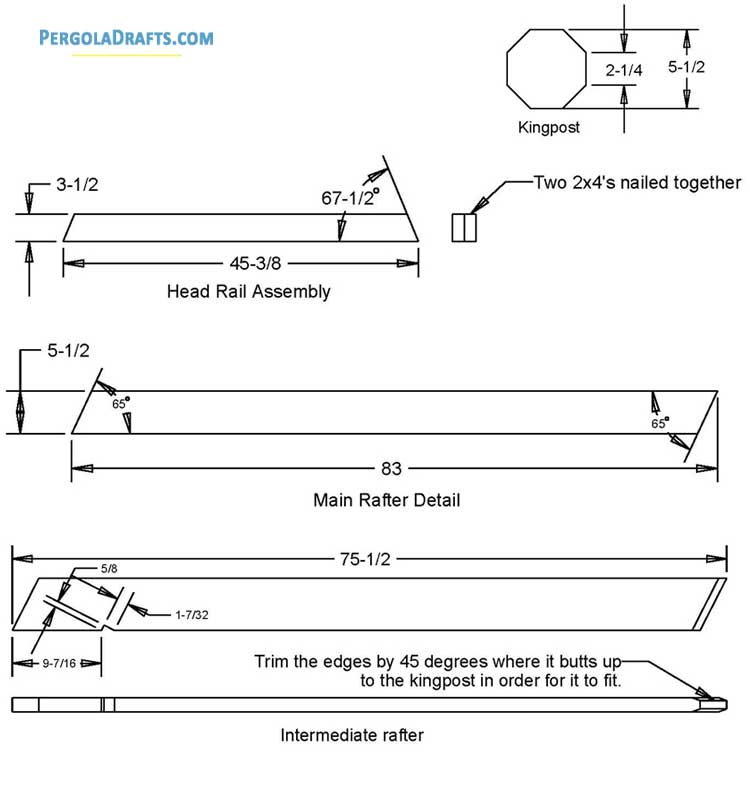 10 Feet Octagon Gazebo Plans Blueprints 06 Rafter Frame Assembly