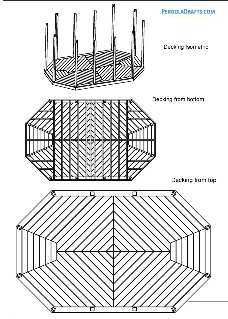 10x16 Oval Gazebo Plans Blueprints 06 Decking Pattern