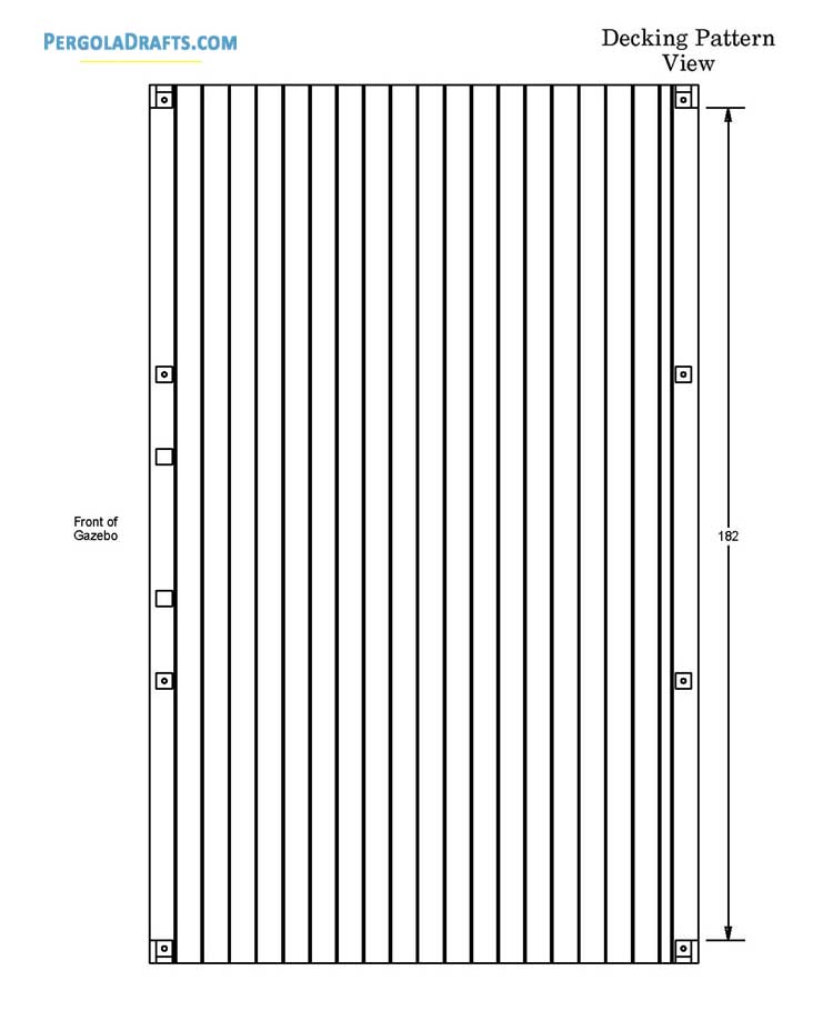 10x16 Rectangular Gazebo Plans Blueprints 03 Decking Pattern View