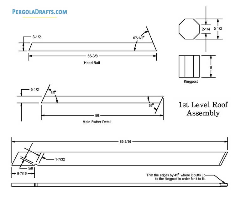 12 Feet Hip Roof Octagon Gazebo Plans Blueprints 06 Rafter Frame Assembly