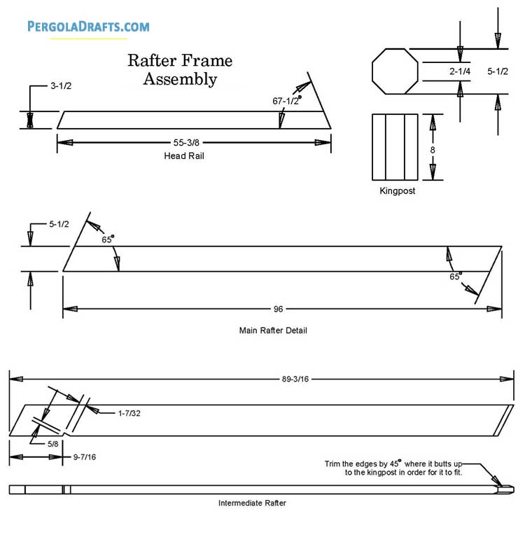 12 Feet Octagon Gazebo Plans Blueprints 06 Rafter Frame Assembly