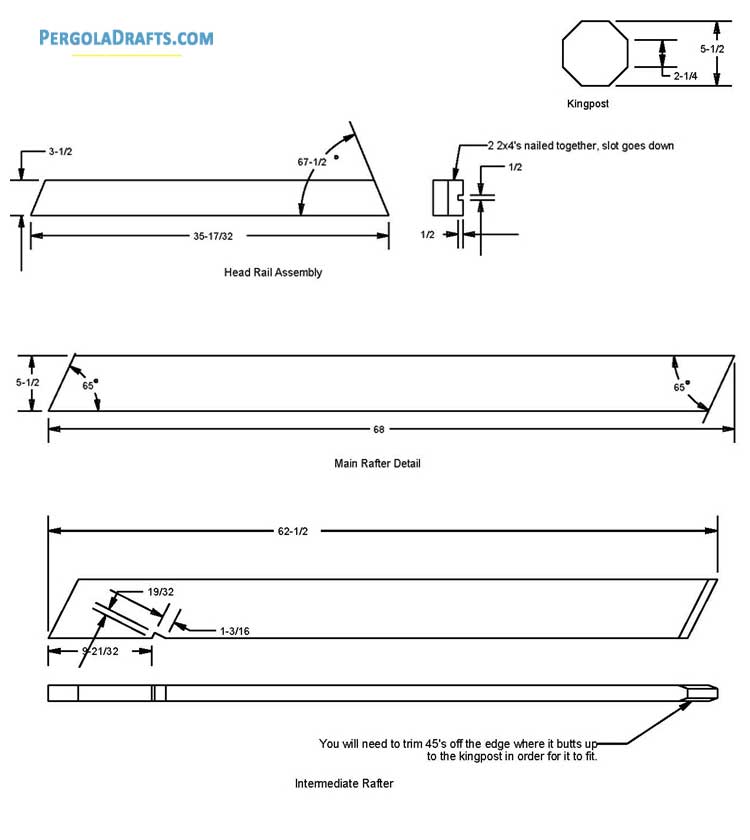 8 Feet Octagon Gazebo Plans Blueprints 06 Rafter Frame Assembly