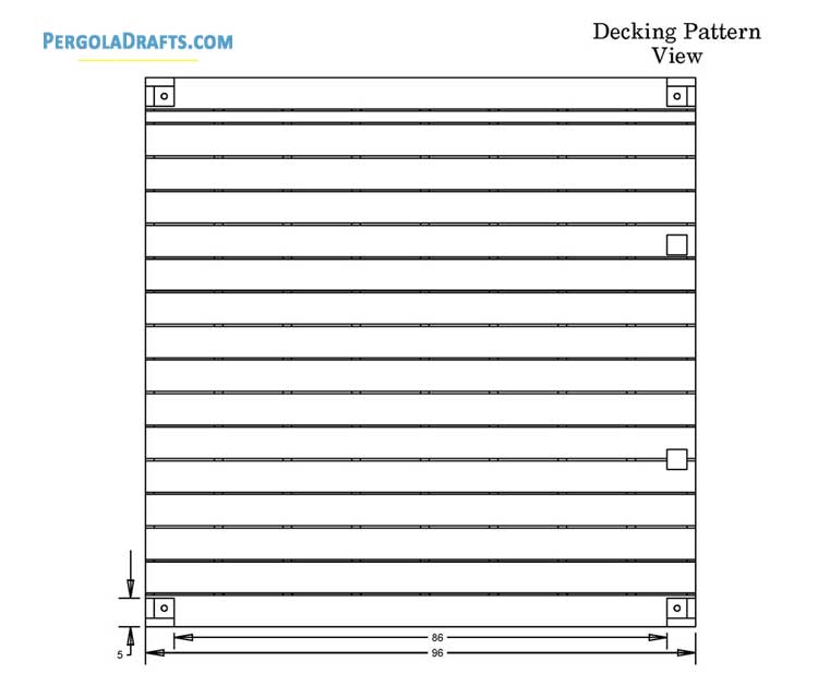 8x8 Square Gazebo Plans Blueprints 03 Decking Pattern View